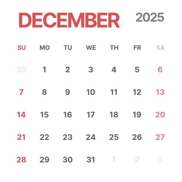 December calendar of events